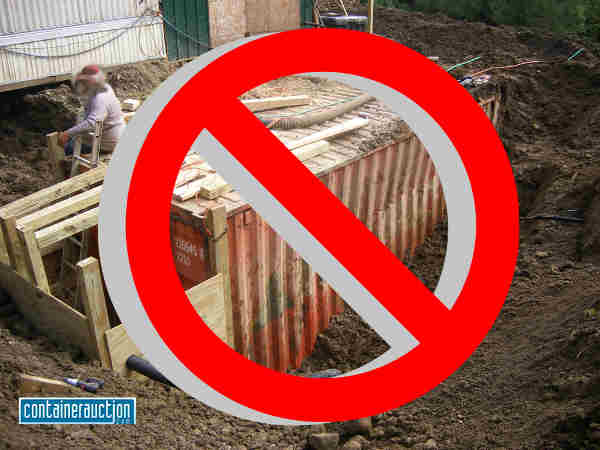 There's a lot more that you have to consider if you're thinking about burying a shipping container to be used as a bunker. They're not designed for that and you could end up being crushed if you don't know what you're doing. - Don't bury a shipping container as a shelter until you read this article - http://graywolfsurvival.com/2625/why-you-shouldnt-bury-a-shipping-container-for-a-shtf-bunker/