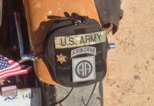 Desert warrior harley motorcycle rear pouch