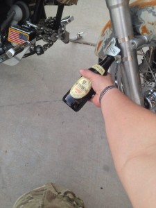 Desert warrior harley motorcycle beer bottle opener on front forks
