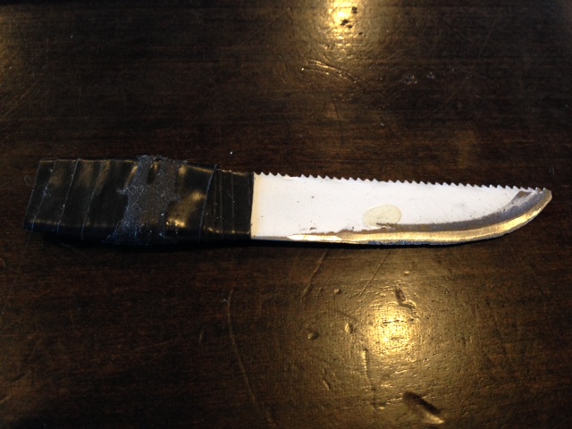 hacksaw blade knife with tape handle