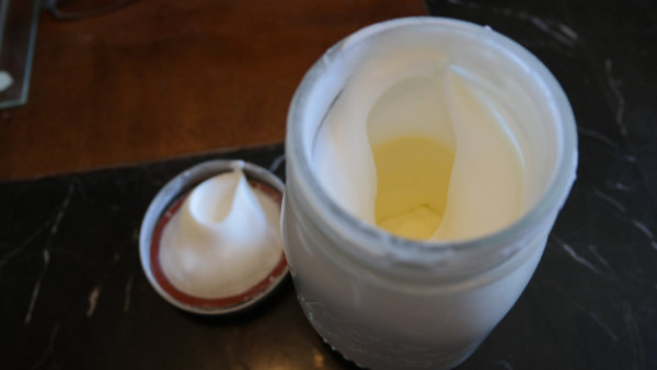 Made whipped cream with heavy cream and a mason jar