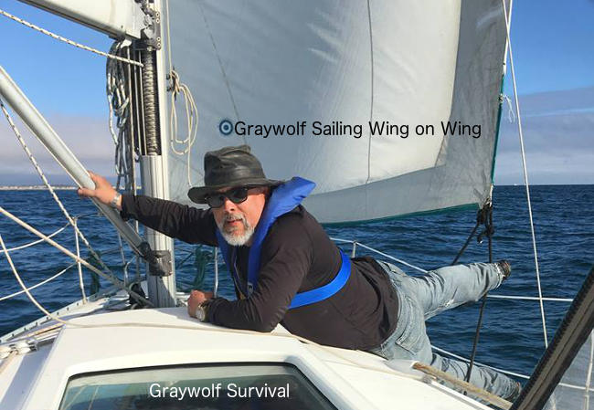 Me, sailing wing-on-wing in a sailboat race